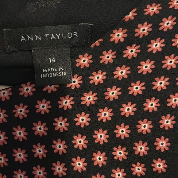 Ann Taylor Floral Stripe Mixed Print A-Line Pleated Dress. Size 14 - Picture 3 of 7